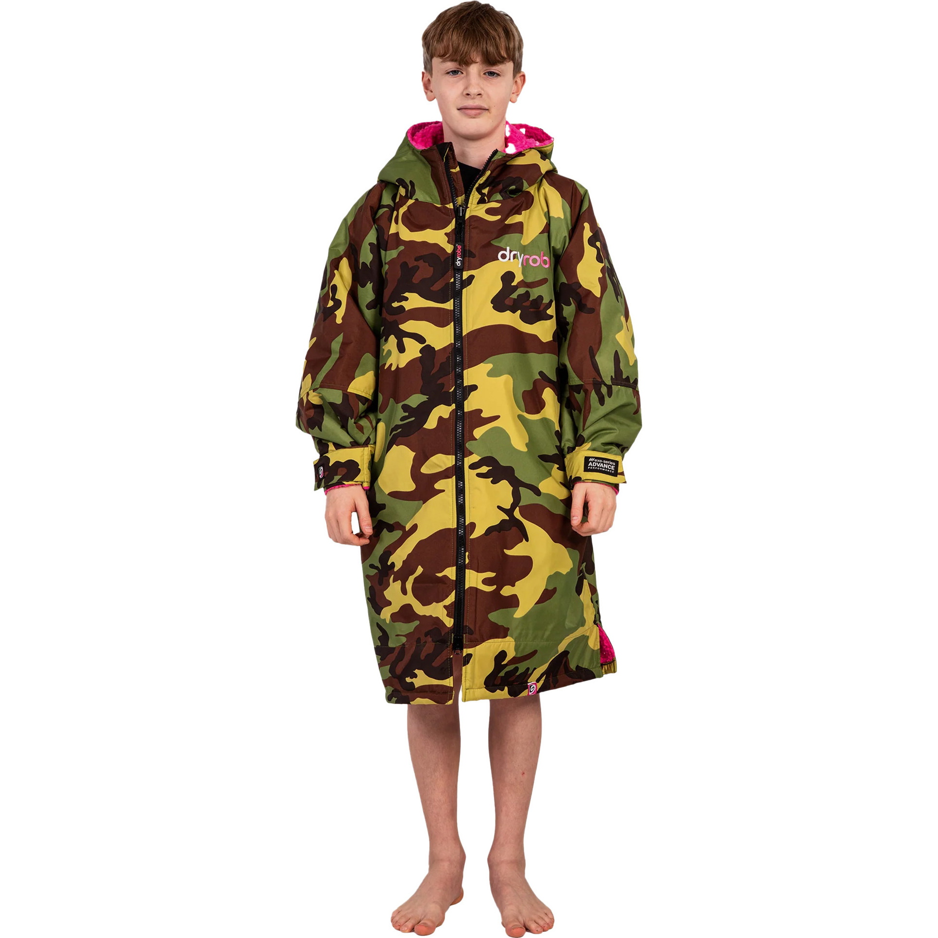 2025 Dryrobe Roupão De Troca De Roupa De Manga Comprida Junior Advance V3 V3KSLSDA - Pink / Camuflagem